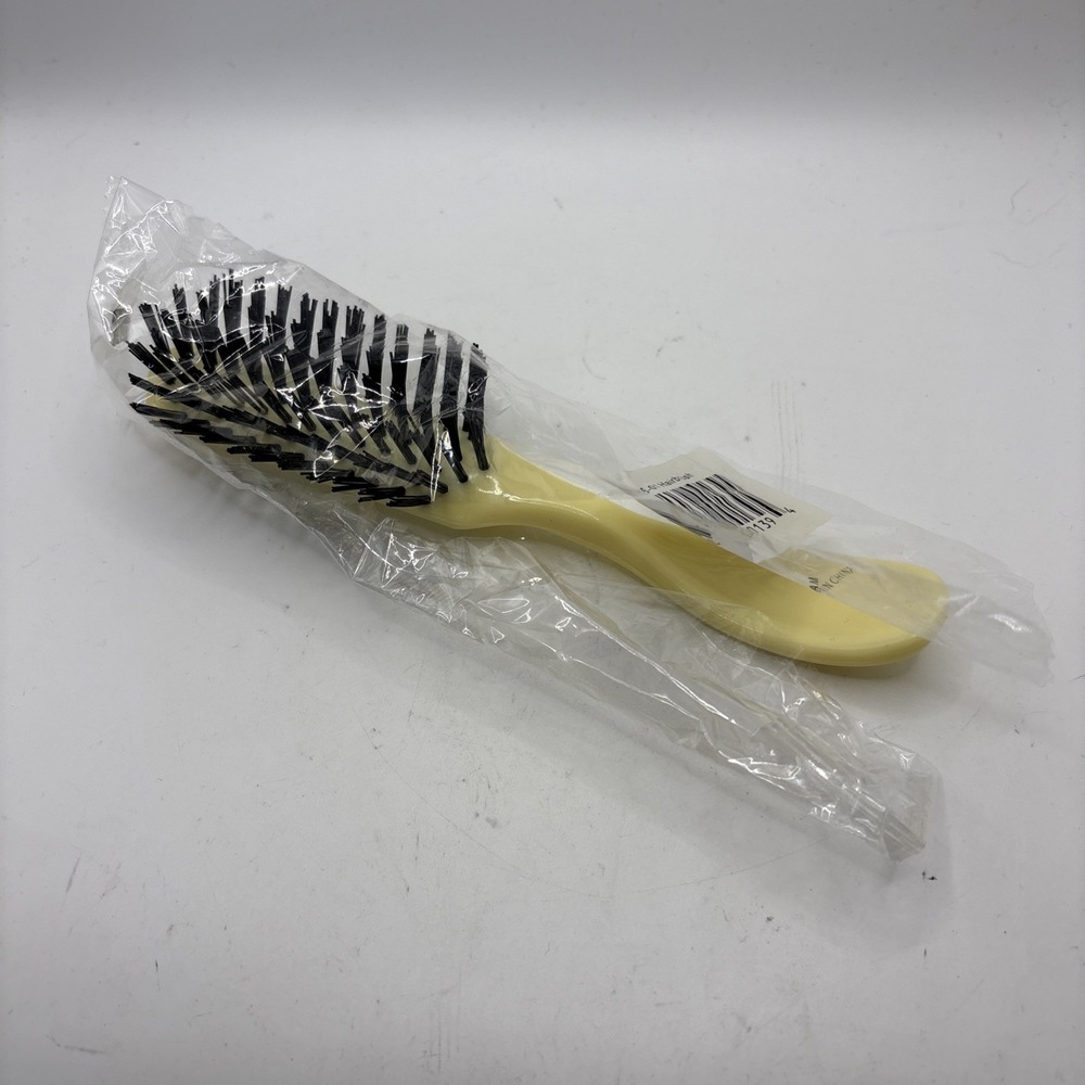 McKesson Hairbrush HB-01 Ivory Plastic Handle Black Bristles 7" NEW‎ Open